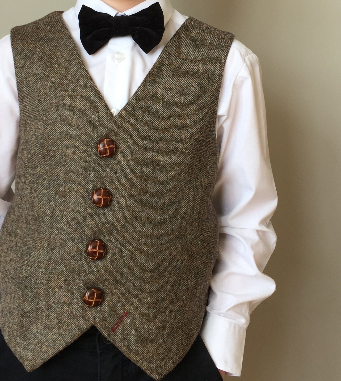 Boys waistcoat, British Tweed waistcoat, pageboy outfit, boys clothing, groom and grooms men waistcoats, light brown waistcoat - Benjamin Button