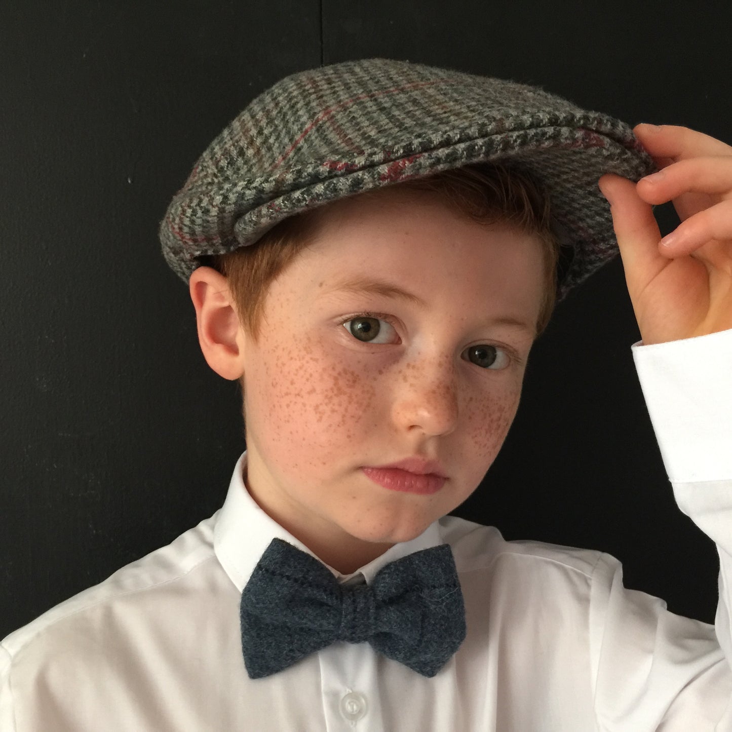 Boys Blue tweed bow tie, boys bow tie, mens bow tie, bow ties made to order, pageboy bow tie, groom bowtie - Earl of grantham