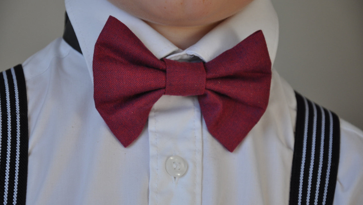Boys Dark pink bow tie, boys bow tie, mens bow tie, bow ties made to order, pageboy bow tie, groom bowtie - forrest