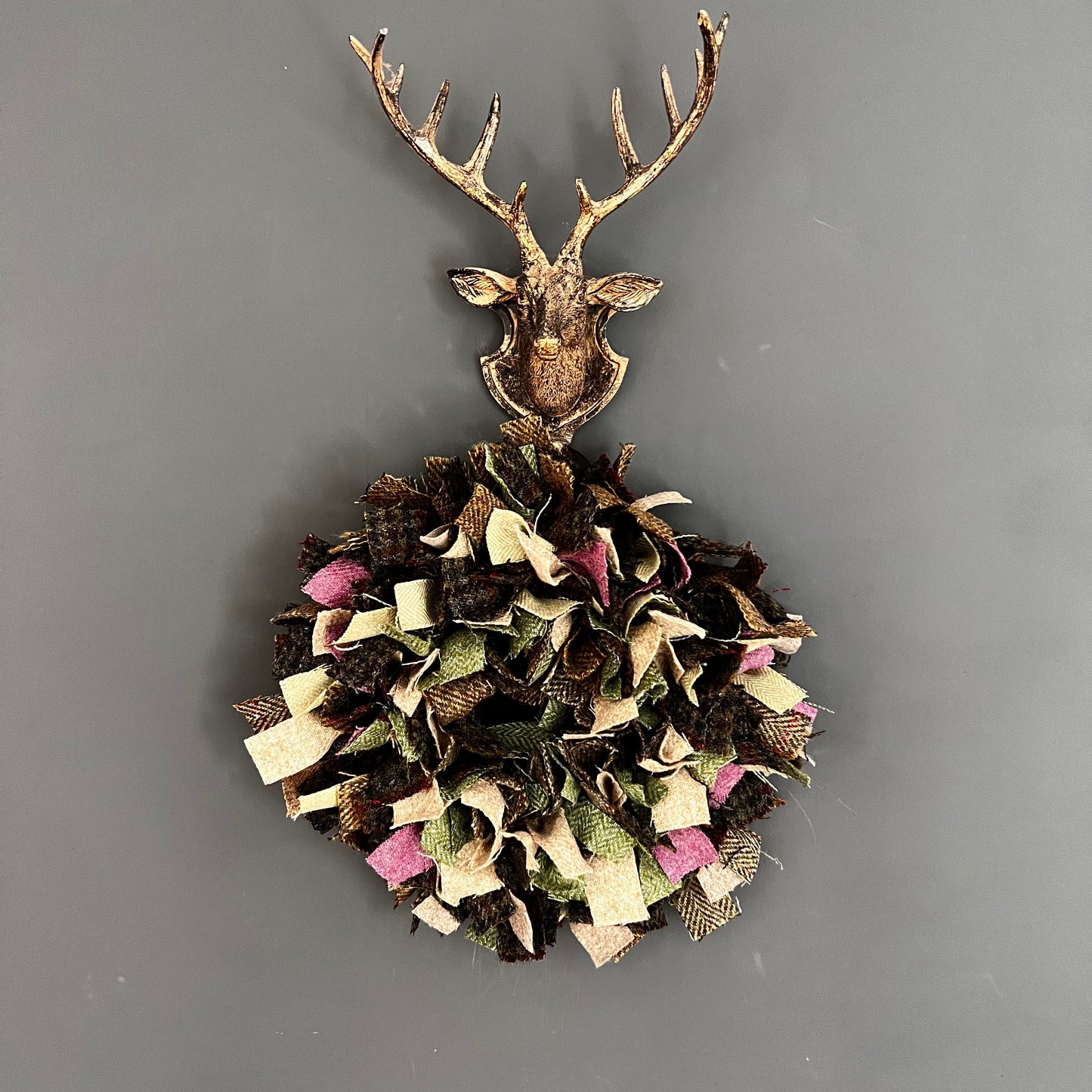 Luxury Tweed Christmas wreath  ‘Jingle Bells’