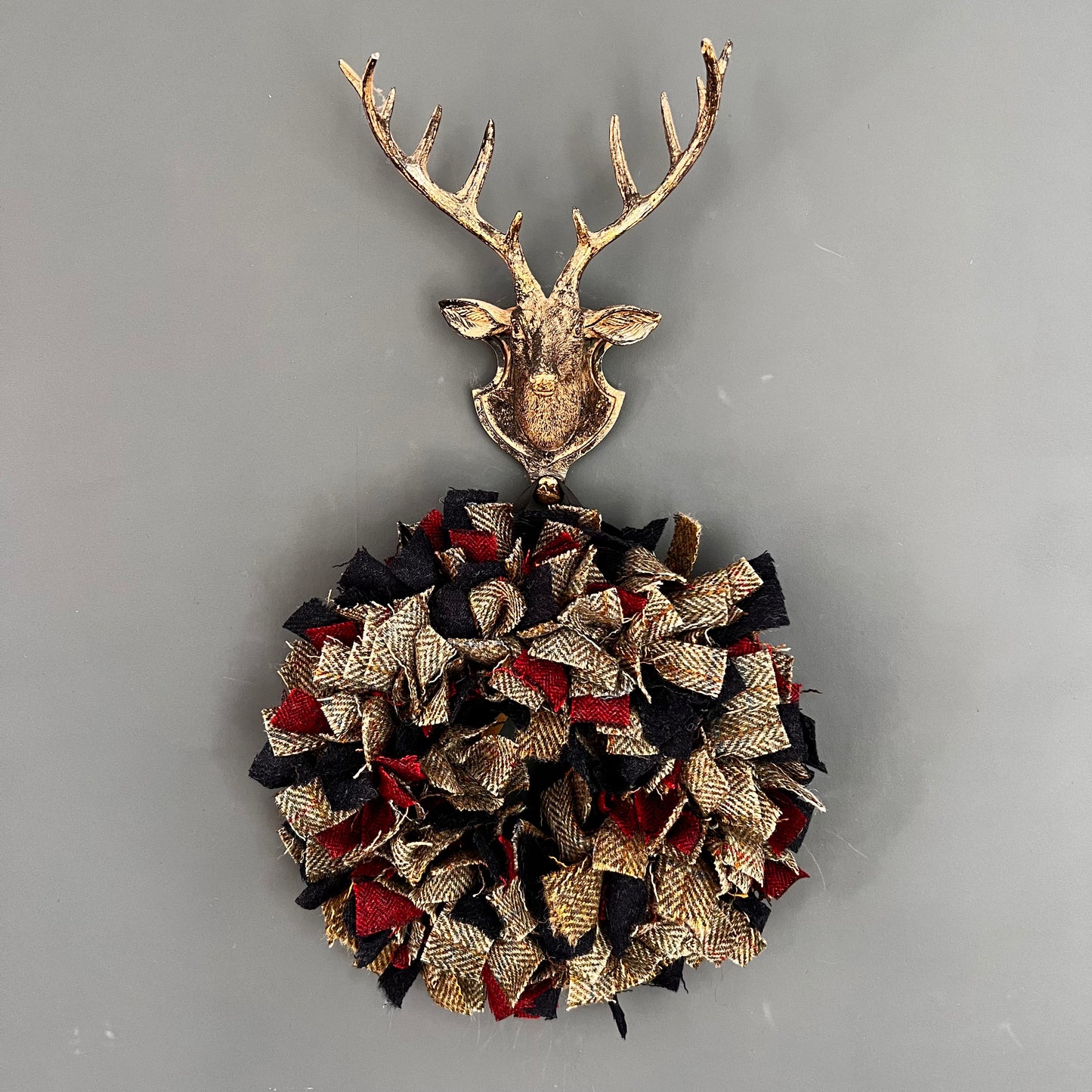 Luxury Tweed Christmas wreath  ‘Fairytale of New York’