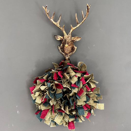 Luxury Tweed Christmas wreath ‘All I want for Christmas is you’