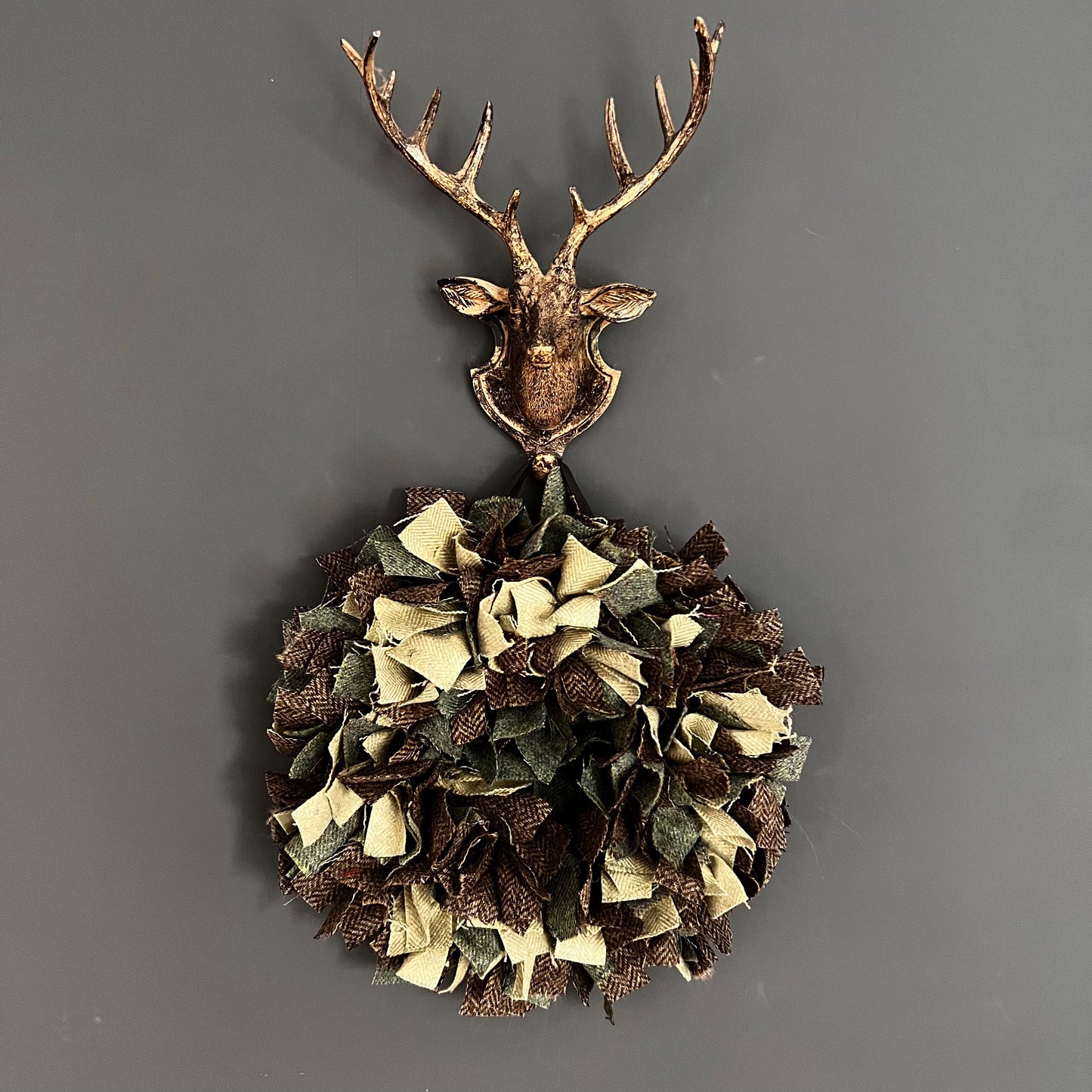 Luxury Tweed Christmas wreath  ‘Deck the Halls’