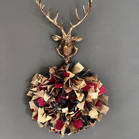 Luxury Tweed Christmas wreath  ‘Feliz Navidad’