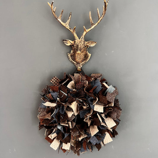 Luxury Tweed Christmas wreath  ‘Hark, the Herald Angels sing’