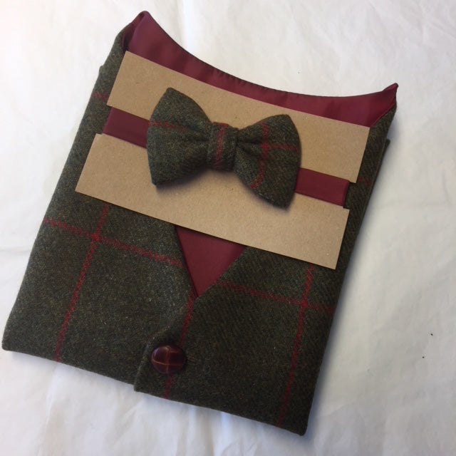 Boys olive green bow tie, boys Tweed bow tie, mens bow tie, bow ties made to order, pageboy bow tie, groom bowtie - Caractacus Potts